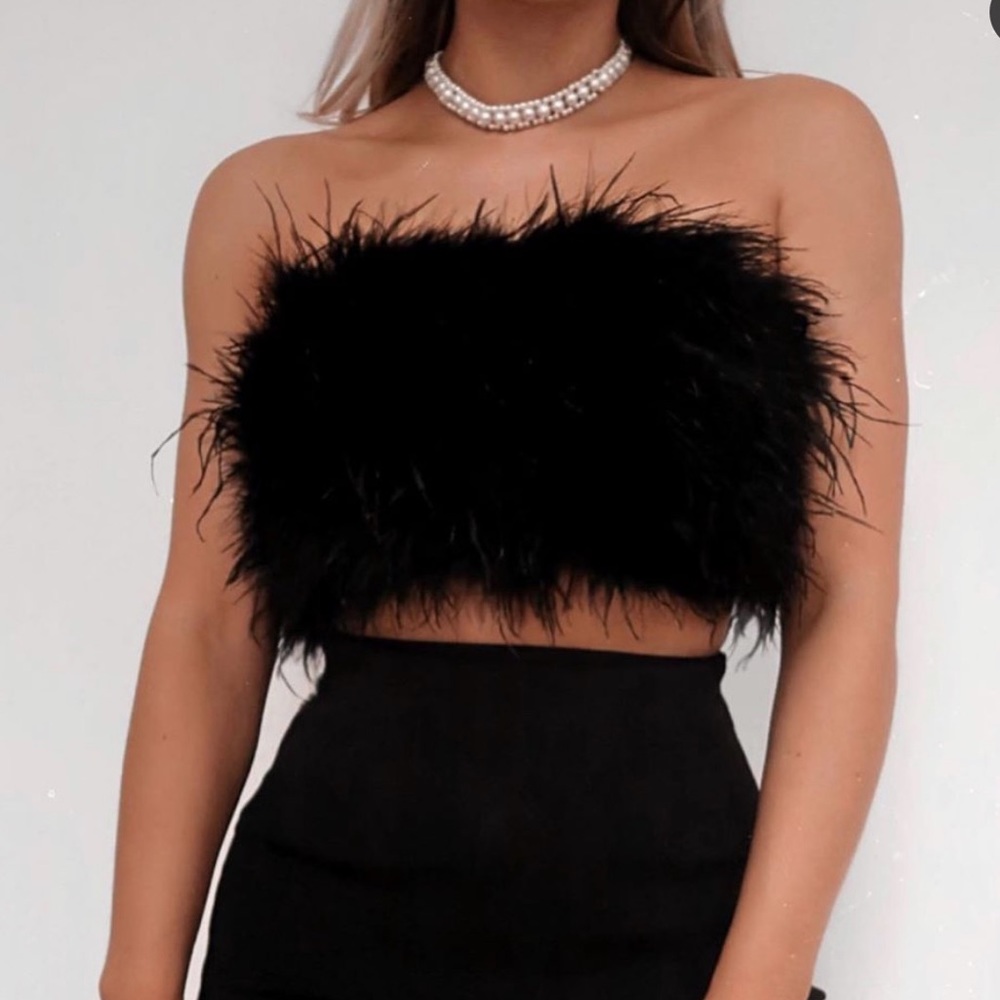 Black Feather crop top